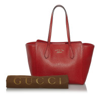 Gucci Tote bag Leer in Rood