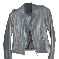 Balenciaga Jacke/Mantel aus Leder in Grau