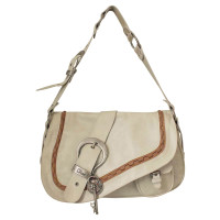 Christian Dior Gaucho Saddle Bag in Pelle in Crema