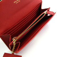 Salvatore Ferragamo Gancini Leer in Rood