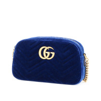 Gucci GG Marmont Velvet Shoulder Bag Suede in Blue
