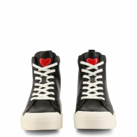 Love Moschino Sneakers aus Leder in Schwarz