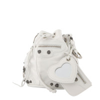 Balenciaga Le Cagole XS Bucket Bag in Pelle in Bianco