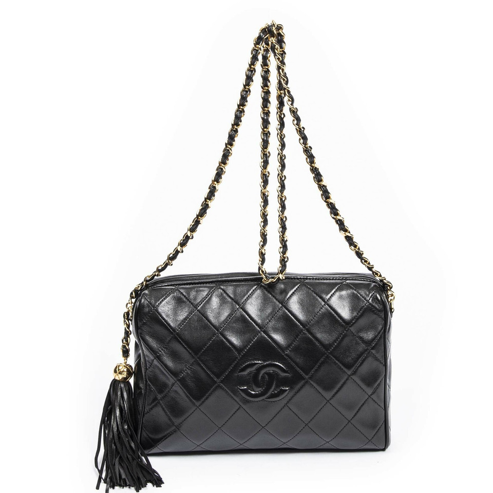 Chanel Camera Bag Leer in Zwart