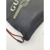 Gucci Signature  Backpack Leer in Zwart