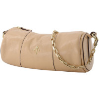 Manu Atelier Cylinder Bag Leather in Beige