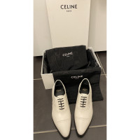 Céline Schnürschuhe aus Leder in Weiß