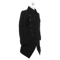 Yohji Yamamoto Wollen jas in zwart