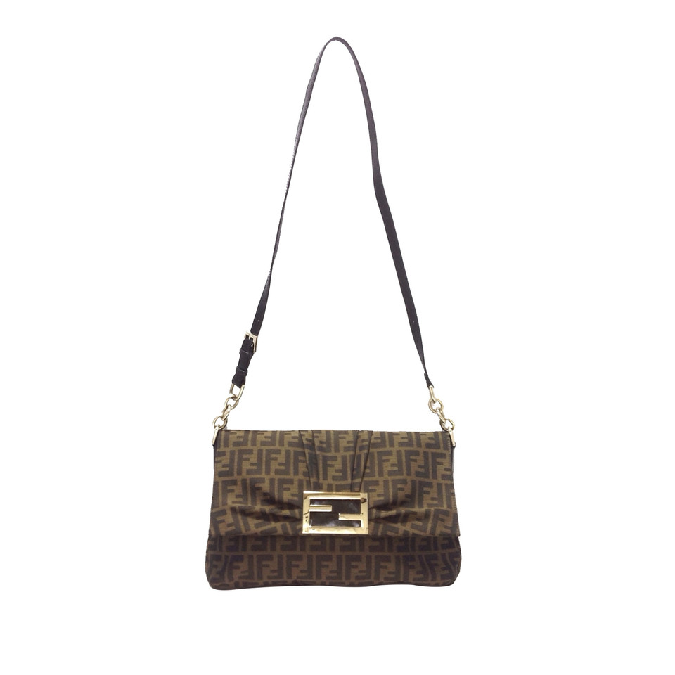 Fendi Schoudertas Canvas in Bruin