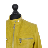 Versace Giacca/Cappotto in Pelle in Giallo
