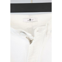 7 For All Mankind Paire de Pantalon en Coton en Blanc