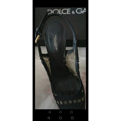 Dolce & Gabbana Sandales en Cuir verni en Noir