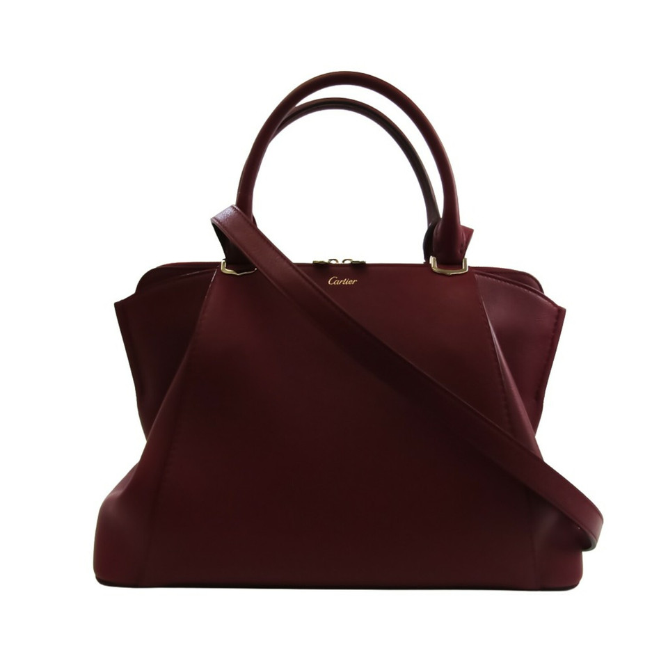 Cartier C de Cartier Bag in Pelle in Bordeaux