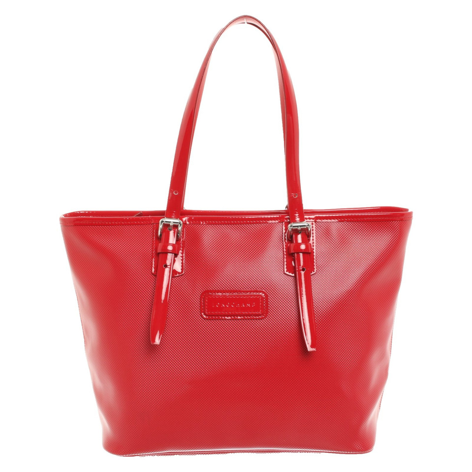 Longchamp Shopper Patent leather in Red