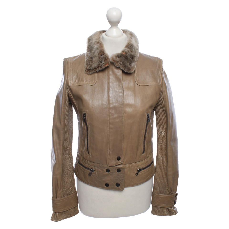 Dkny Giacca/Cappotto in Pelle in Beige