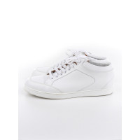 Jimmy Choo Sneaker in Pelle in Bianco