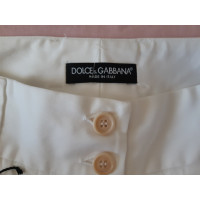 Dolce & Gabbana Paio di Pantaloni in Cotone in Bianco