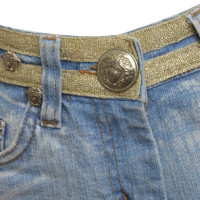 Versace Denim skirt with gold-colored details