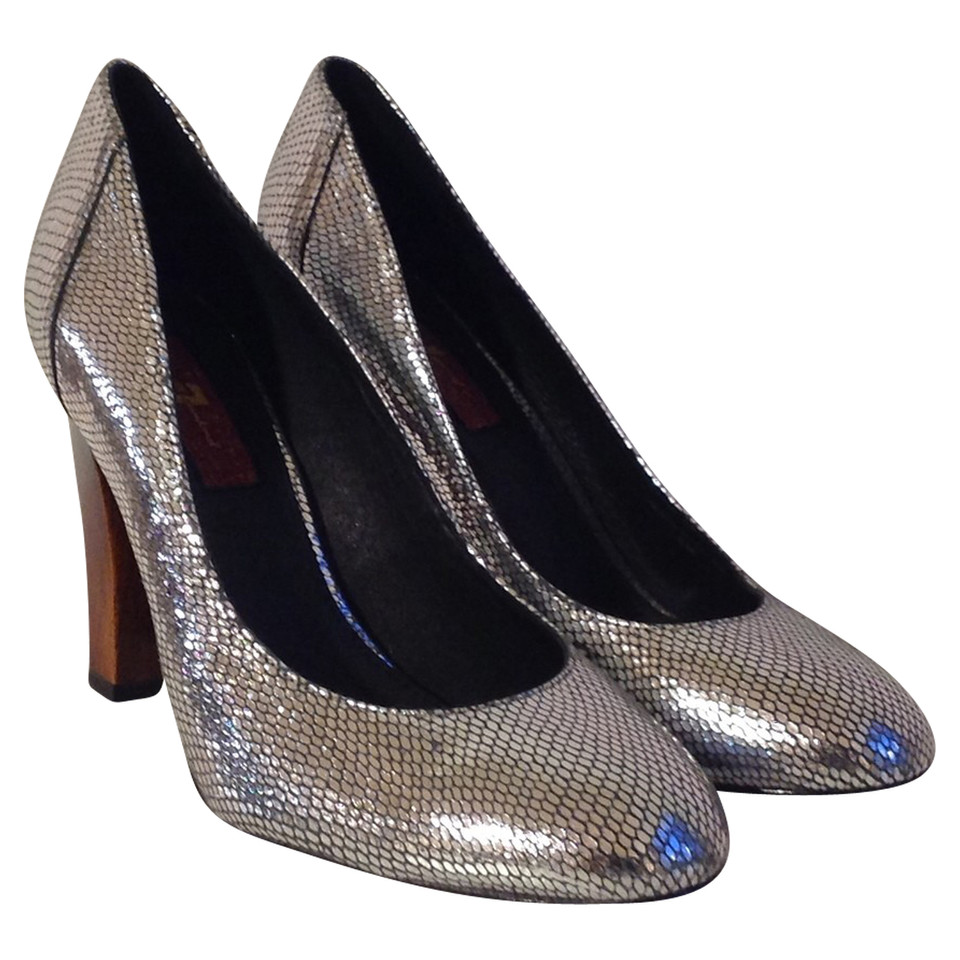 7 For All Mankind pumps in argento metallico