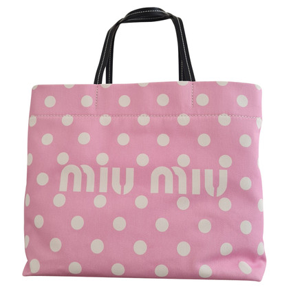 Miu Miu Tote Bag aus Canvas in Rosa / Pink