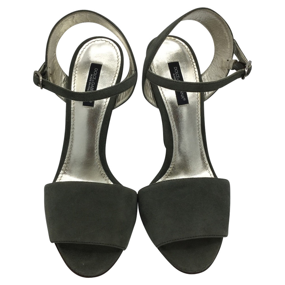 Dolce & Gabbana Sandals Suede in Grey