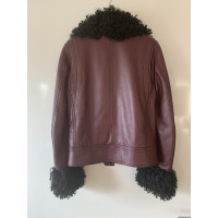 Blumarine Jacket/Coat Leather in Bordeaux