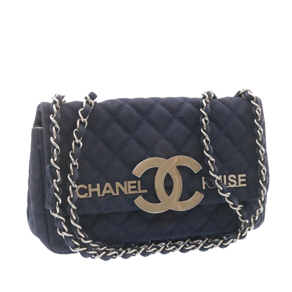 Chanel Flap Bag aus Canvas in Blau