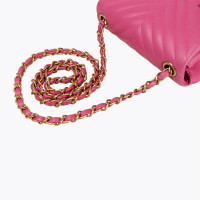 Chanel Chevron Flap Bag Leather in Pink