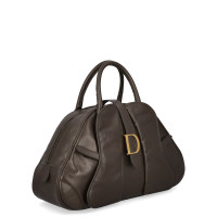 Christian Dior Saddle Bowling Bag Leer in Bruin