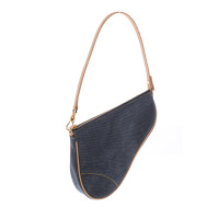 Christian Dior Saddle Bag Denim in Blauw