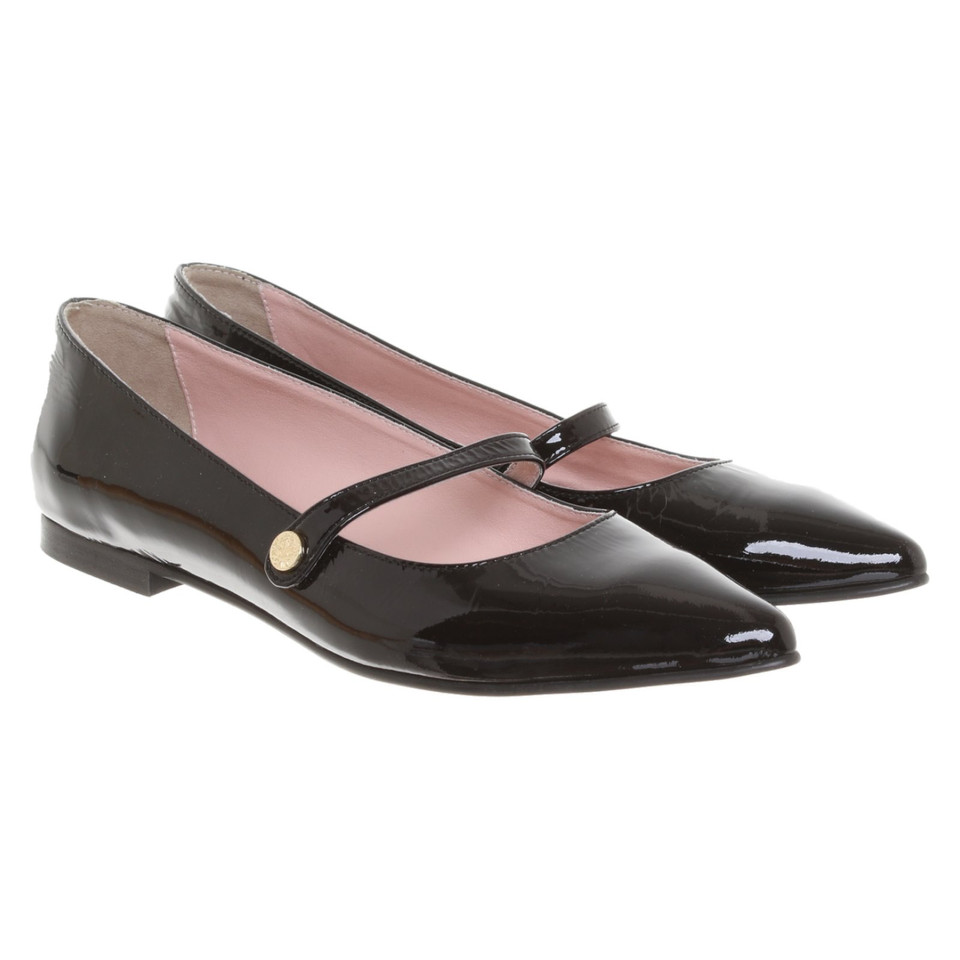 Marc Cain Slippers/Ballerinas Patent leather in Black