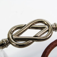 Hermès Jumbo Hook Halskette in Pelle in Marrone