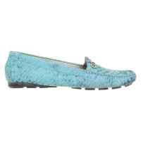 Escada Slippers/Ballerinas Leather in Turquoise