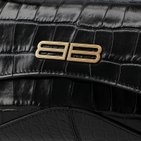 Balenciaga Flap Stret Bag aus Leder in Schwarz