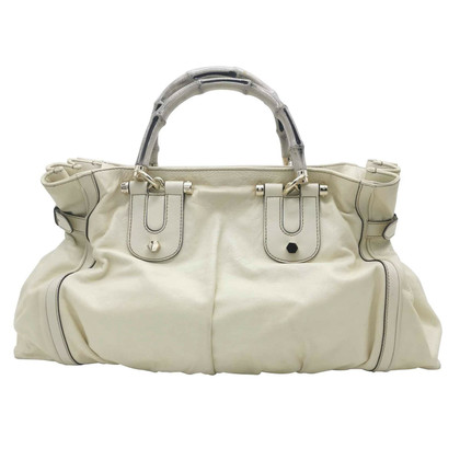 Gucci Bamboo Bag in Pelle in Bianco