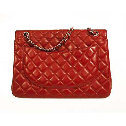 Chanel Classic Flap Bag Maxi aus Leder in Rot