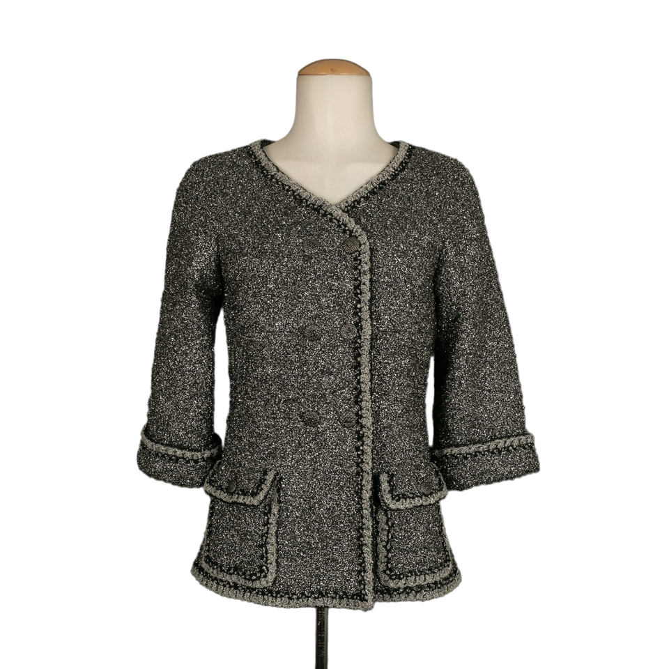 Chanel Giacca/Cappotto in Argenteo