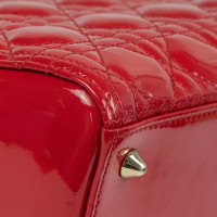 Christian Dior Lady Dior Medium Patent leather in Red