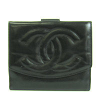 Chanel Täschchen/Portemonnaie aus Leder in Schwarz