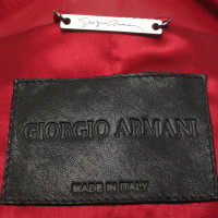 Giorgio Armani Giacca/Cappotto in Pelle in Rosso