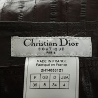 Christian Dior Jupe en cuir marron
