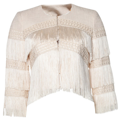 Elisabetta Franchi Jacket/Coat Cotton in Cream