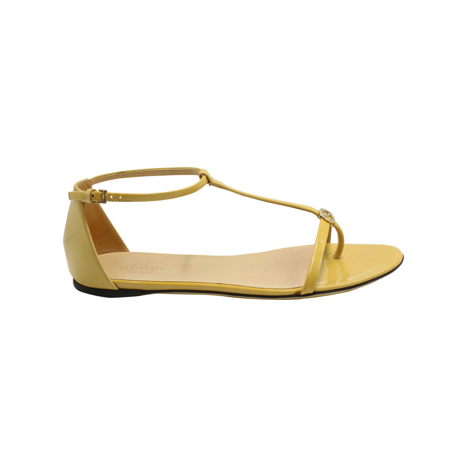 Gucci Sandals Patent leather in Yellow