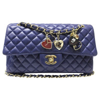 Chanel Classic Flap Bag Small in Pelle in Blu