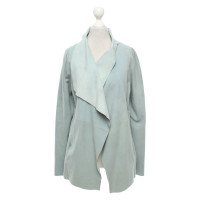 Furry Jacket/Coat Suede in Turquoise