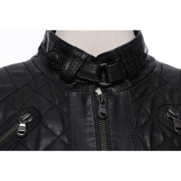 SCHYIA Jacke/Mantel aus Leder in Schwarz