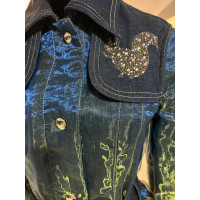 Rocco Barocco Jacket/Coat Jeans fabric in Blue