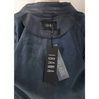 Ibana Veste/Manteau en Cuir en Bleu