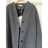 Peserico Jacke/Mantel aus Wolle in Grau
