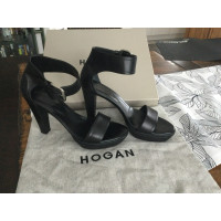 Hogan Sandals Leather in Black
